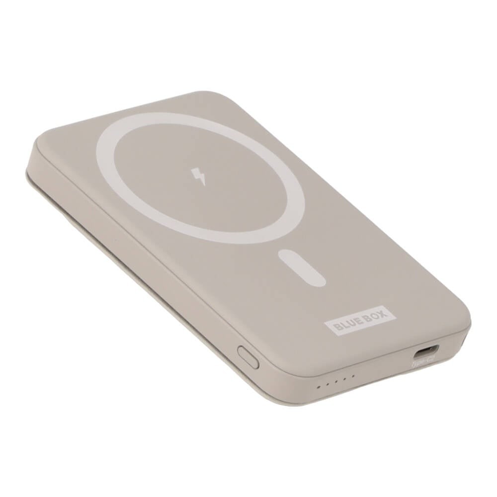 พาวเวอร์แบงค์ Blue Box VoltPocket 5000 mAh Wireless Fast Charging Light Grey