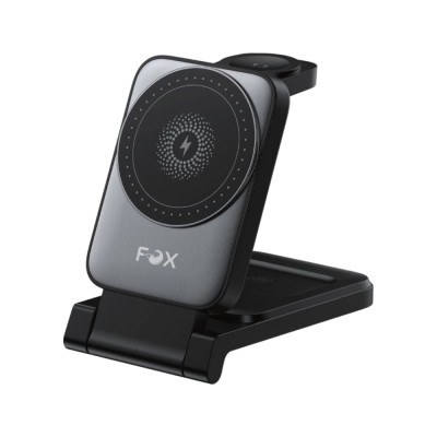 ที่ชาร์จไร้สาย FOX 3-in-1 Wireless Charging Station Stand 15W FOX-WLC001 Black