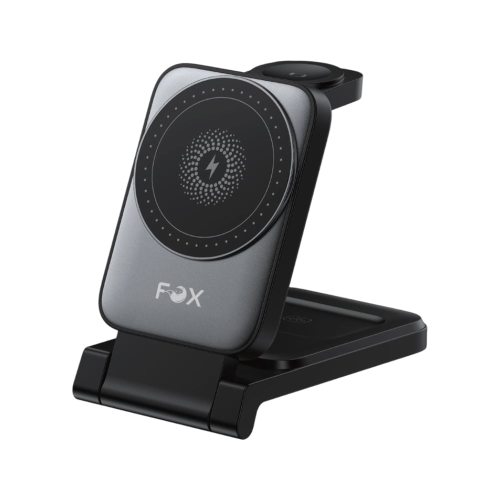 ที่ชาร์จไร้สาย FOX 3-in-1 Wireless Charging Station Stand 15W FOX-WLC001 Black