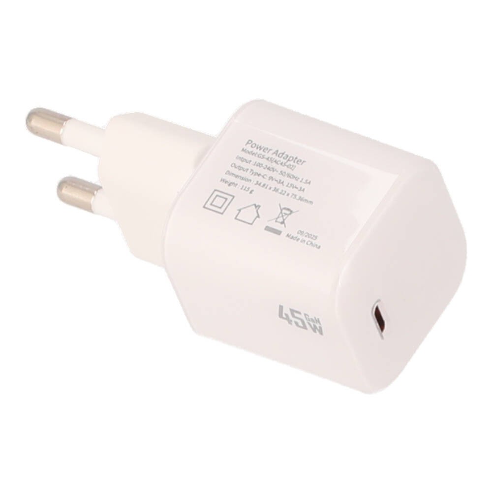 อะแดปเตอร์ TITANV Wall USB Charger 1 USB-C (PD45W) GaN White (TI-WC12) (New TISI)