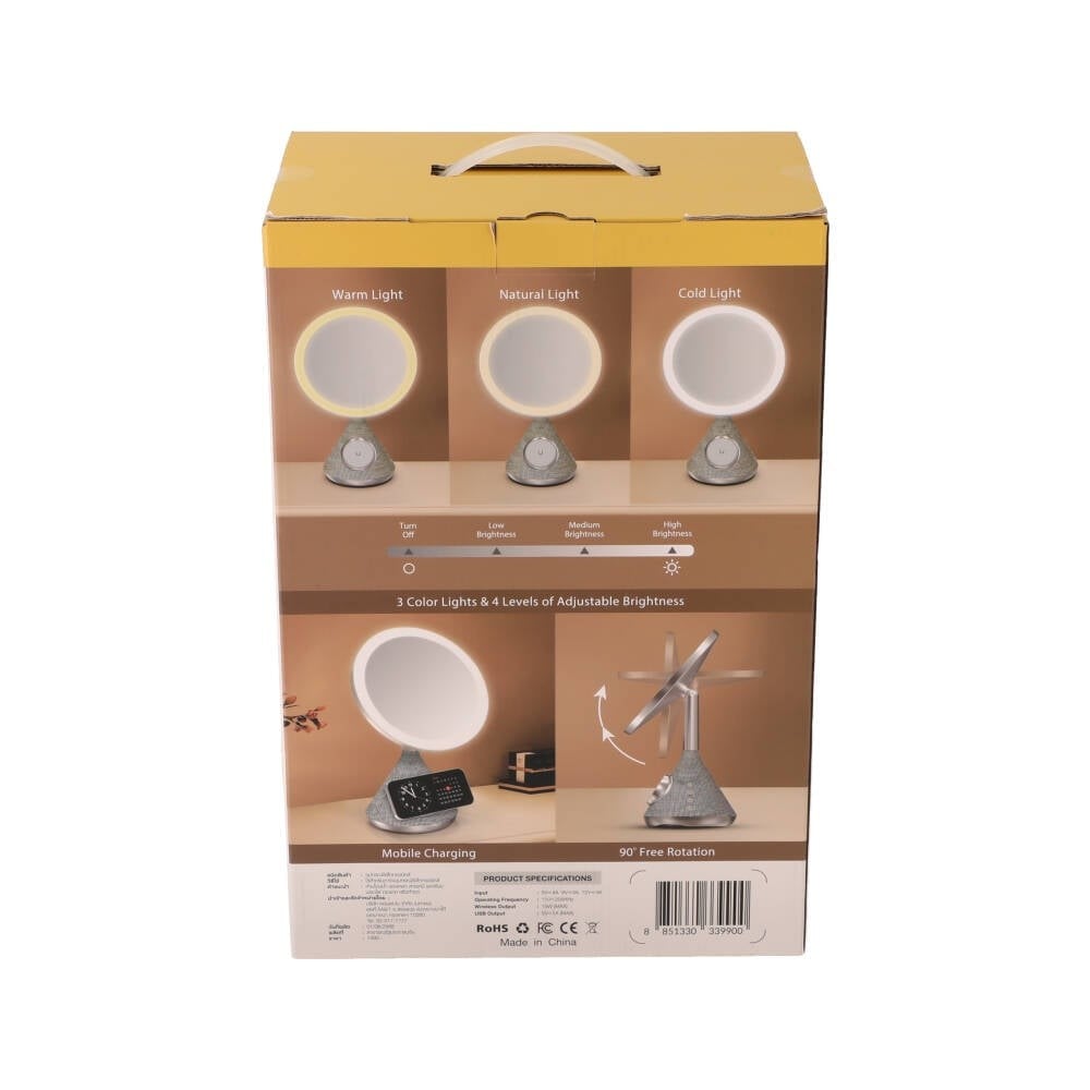 ที่ชาร์จไร้สาย QPLUS 3-in-1 Mirror Wireless Charger & Speaker 15W SY-W02243 Silver
