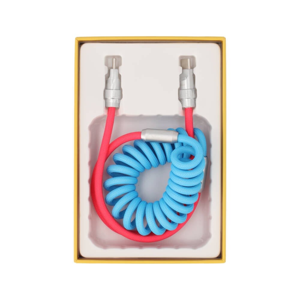 สายชาร์จ QPLUS USB-C to USB-C 1.8M FLEX CORE Pink