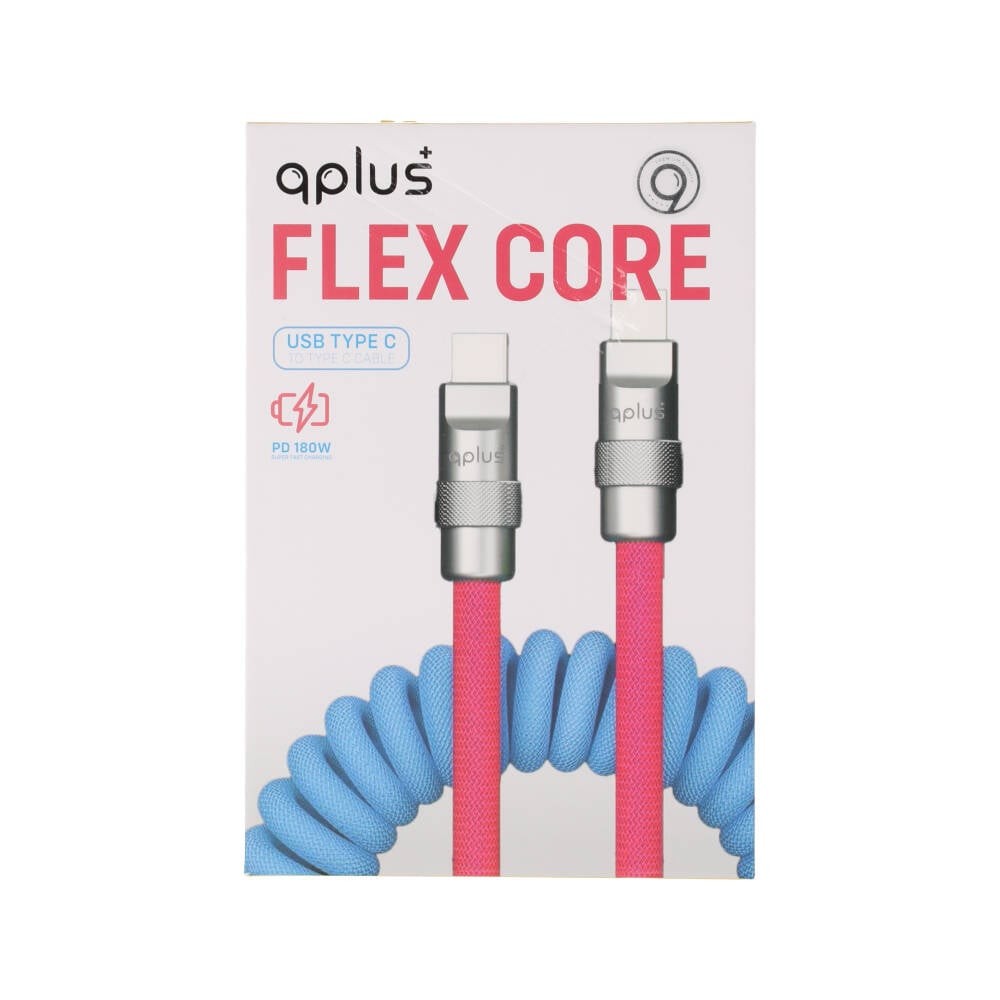 สายชาร์จ QPLUS USB-C to USB-C 1.8M FLEX CORE Pink