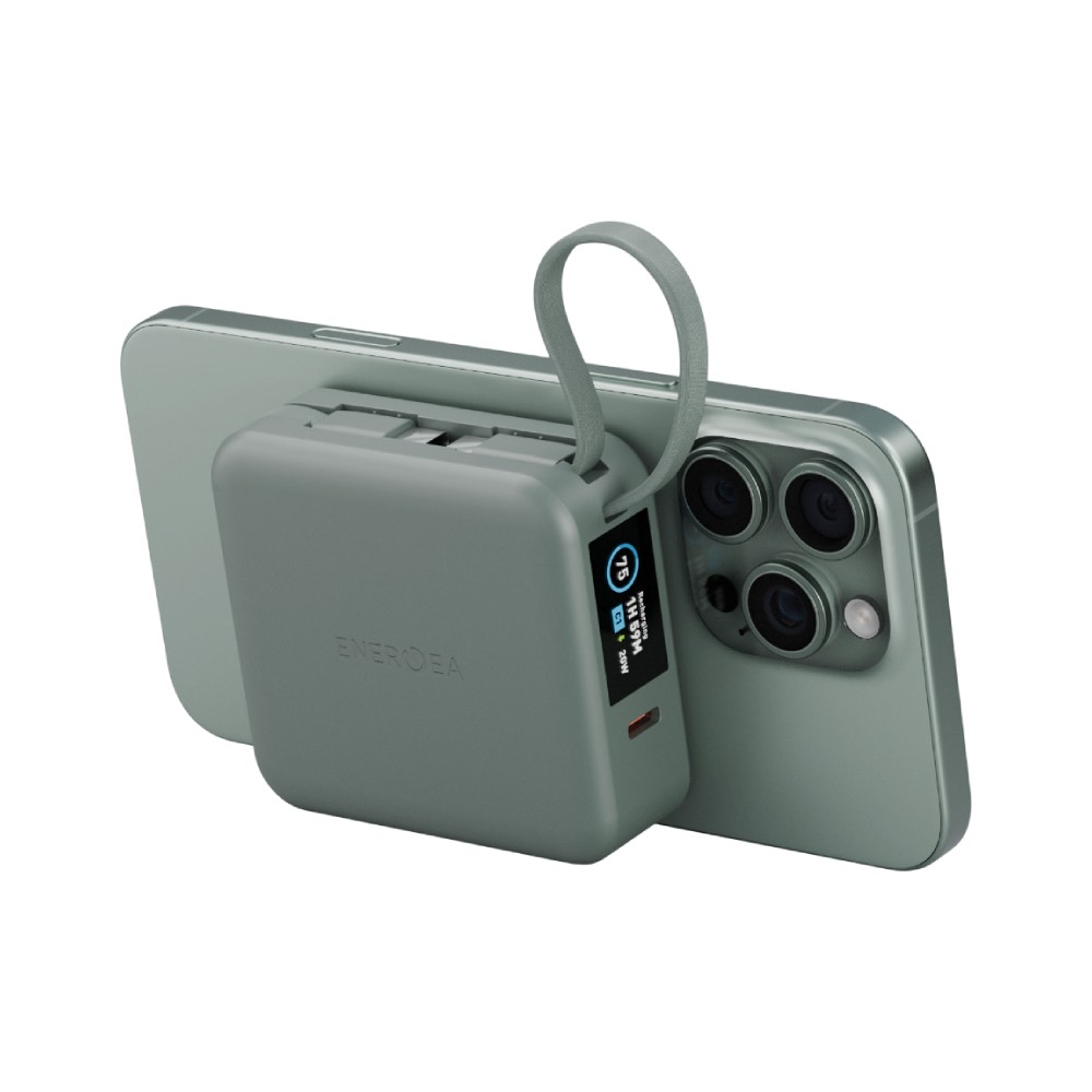 พาวเวอร์แบงค์ Energea 10000 mAh Wireless Built-in Cable Magpac Mini Plus Sage (CCC)