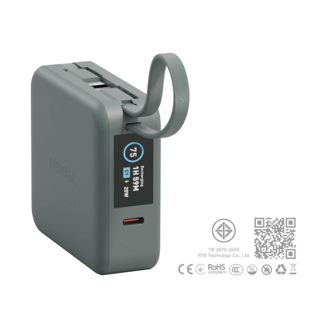 พาวเวอร์แบงค์ Energea 10000 mAh Wireless Built-in Cable Magpac Mini Plus Sage (CCC)