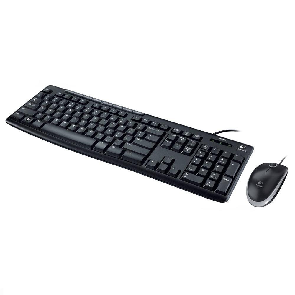 เมาส์และคีย์บอร์ดไร้สาย Logitech Wired Mouse + Keyboard MK200 (TH/EN)