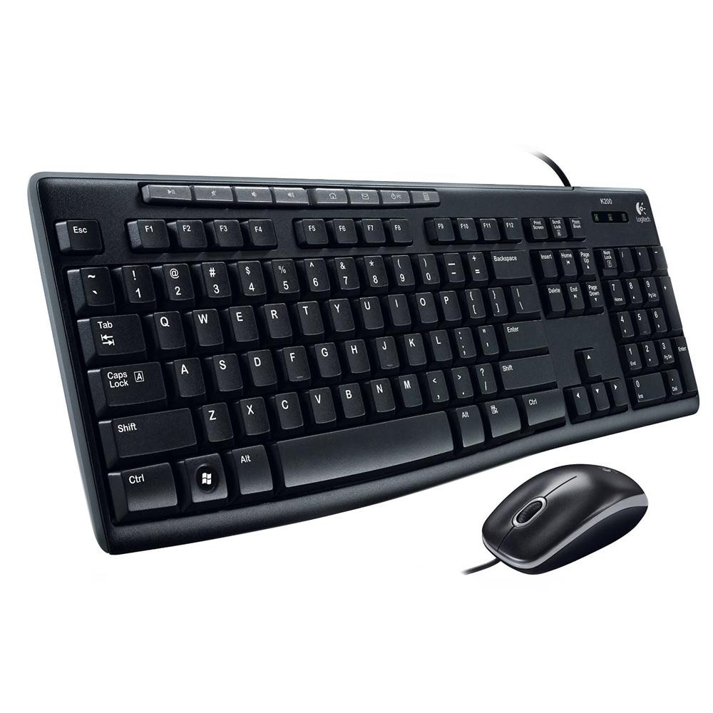 เมาส์และคีย์บอร์ดไร้สาย Logitech Wired Mouse + Keyboard MK200 (TH/EN)