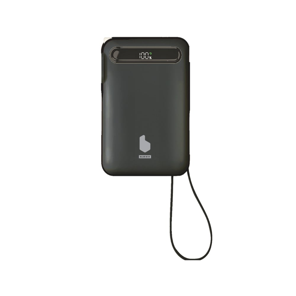พาวเวอร์แบงค์ Blue Box 20000 mAh built-in Lightning/Type-C cable PD22.5W Black (EPI209)(CCC)