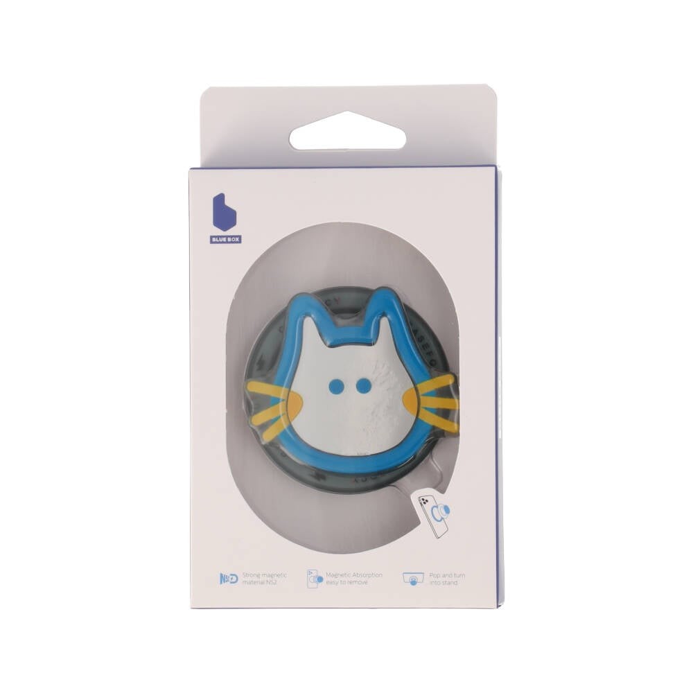 แหวนติดโทรศัพท์ Blue Box Mirror Cute Limited Collection Blue Cat