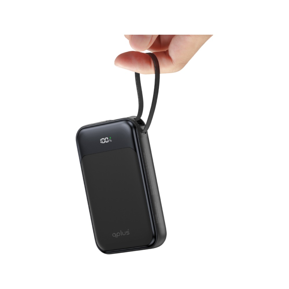 พาวเวอร์แบงค์ QPLUS 10000 mAh 15W Built-in Type-C LED Display W1026 Black (CCC)