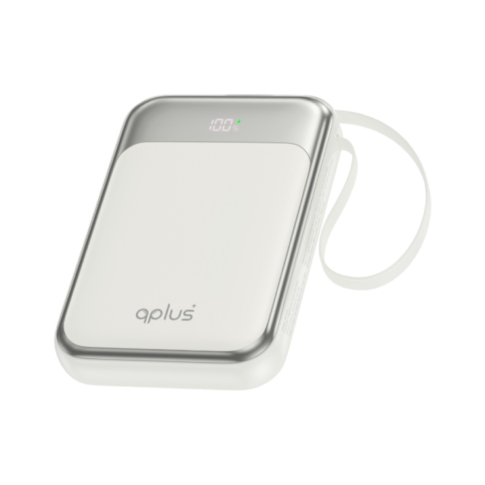 พาวเวอร์แบงค์ QPLUS 10000 mAh 15W Built-in Type-C LED Display W1026 White (CCC)