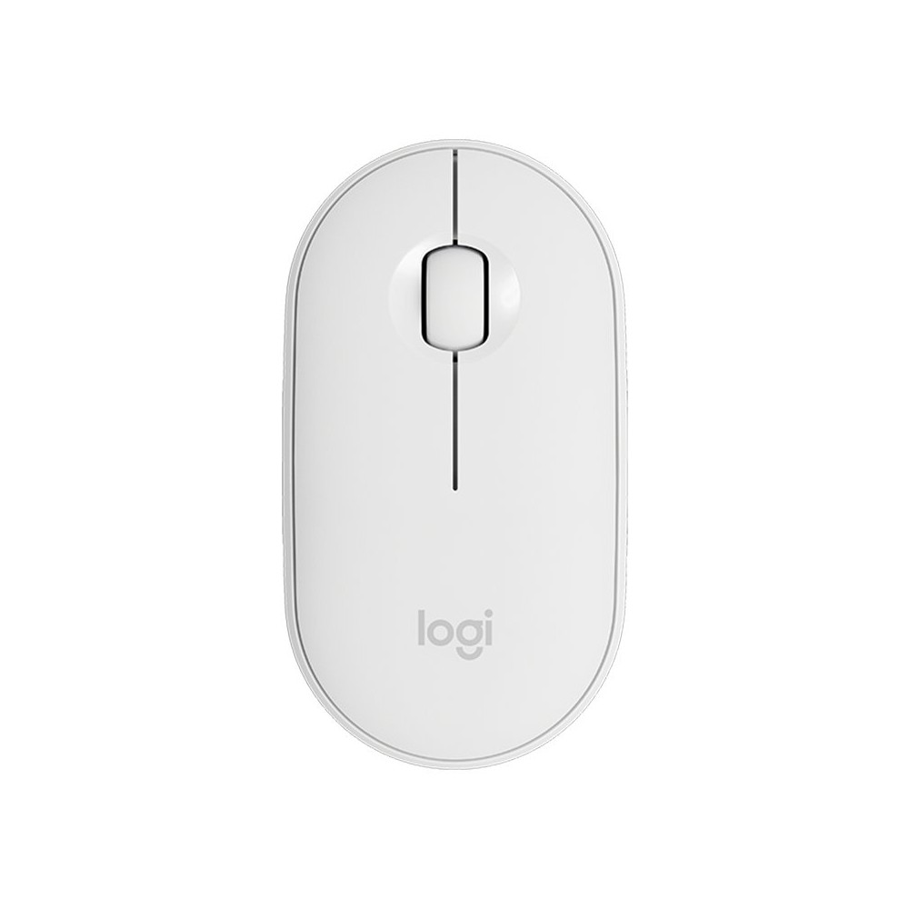 เมาส์ไร้สาย Logitech Bluetooth & Wireless Mouse M350 Pebble Off White