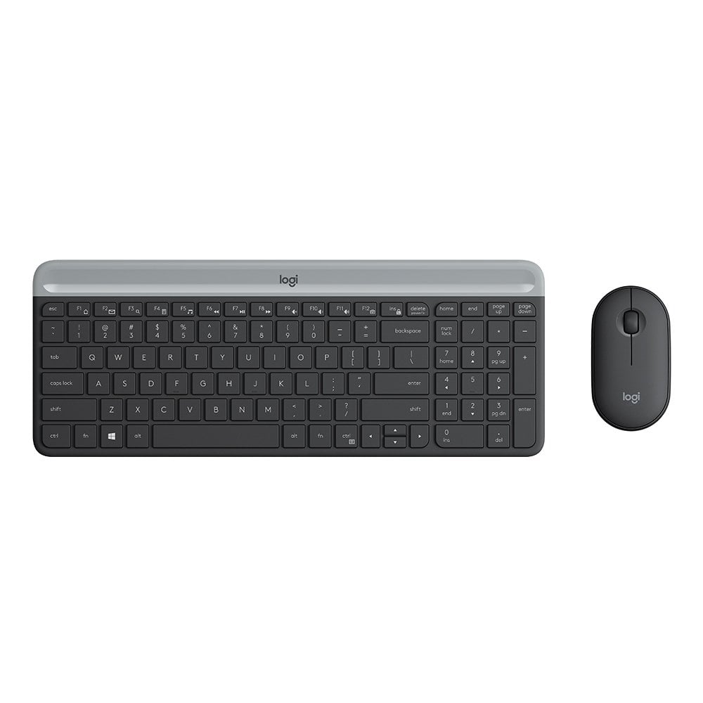 เมาส์และคีย์บอร์ดไร้สาย Logitech Wireless Mouse + Keyboard MK470 Slim Graphite (TH/EN)