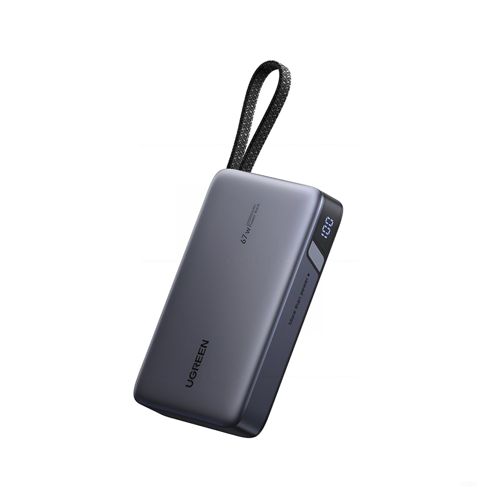 พาวเวอร์แบงค์ Ugreen 20000 mAh (1C1A) Built-in Cable 85166B Black (CCC)