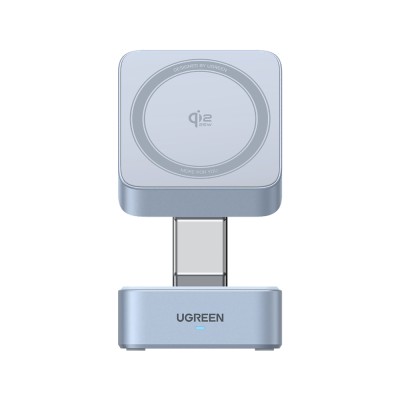 ที่ชาร์จไร้สาย Ugreen 2-in-1 Qi2.2 25W Magflow Foldable Magnetic Stand Blue (55960B)