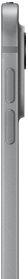 ตัวเครื่องภายนอกด้านข้างของ iPad Pro สีเงิน แสดงให้เห็นตัวเครื่องอะลูมิเนียมที่บางเฉียบ ปุ่มปรับระดับเสียง และระบบกล้องระดับโปร