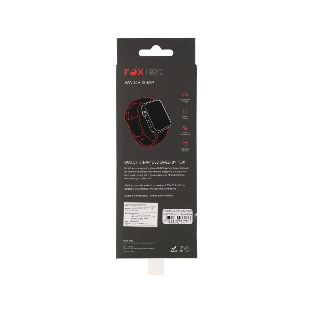 FOX สาย Apple Watch Strap (38/41/(S10&S11) 42mm) Fabric Adjustable Black