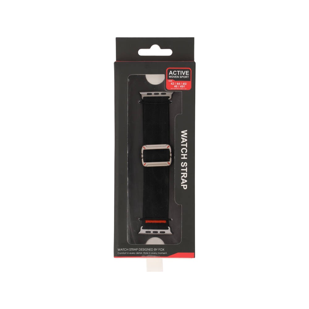 FOX สาย Apple Watch Strap (42/44/45/46/49mm) Active Woven Sport Black