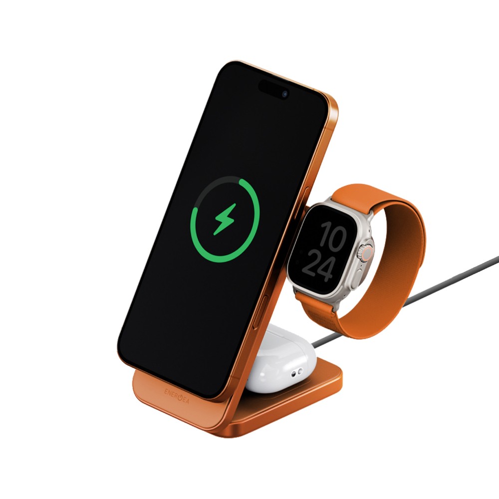 ที่ชาร์จไร้สาย ENERGEA 3-in-1 Qi2.2 Foldable Magnetic Stand MAGTRIO 25W Orange