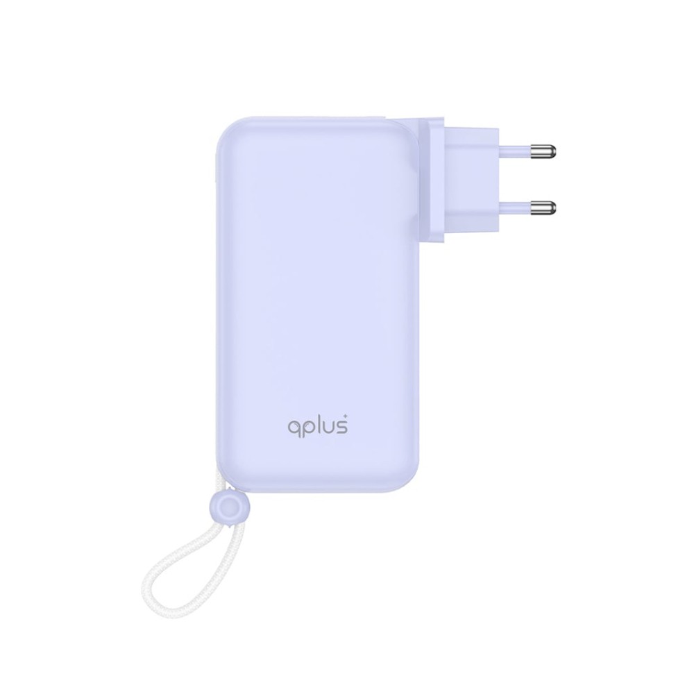 พาวเวอร์แบงค์ QPLUS 20000 mAh Built-In Cable 1xUSB-C/1xUSB-A W2047 (CCC) Purple