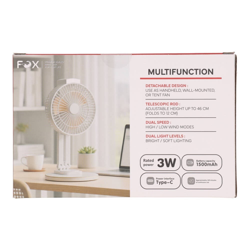 พัดลมตั้งโต๊ะ FOX LightBreeze FM-2028 White