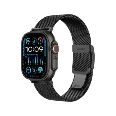 AMAZINGthing สาย Apple Watch Strap Series 6,7,8,9,10,11,Ultra (38/40/41/42/44/45/49 mm) Premium Metal Black