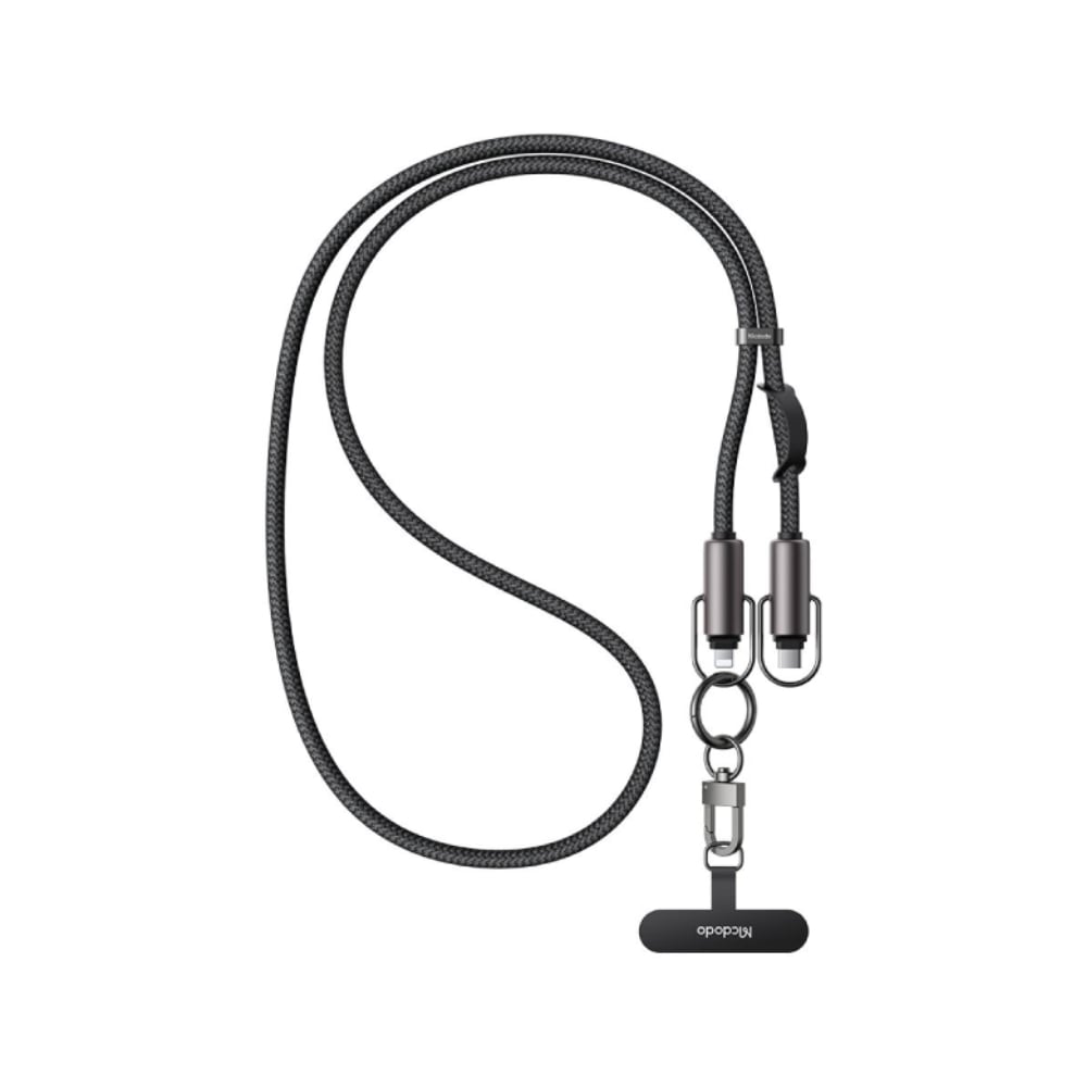 สายคล้องโทรศัพท์ MCDODO 36W 2 in 1 USB-C to Lightning Charging Lanyard 1.2m Black