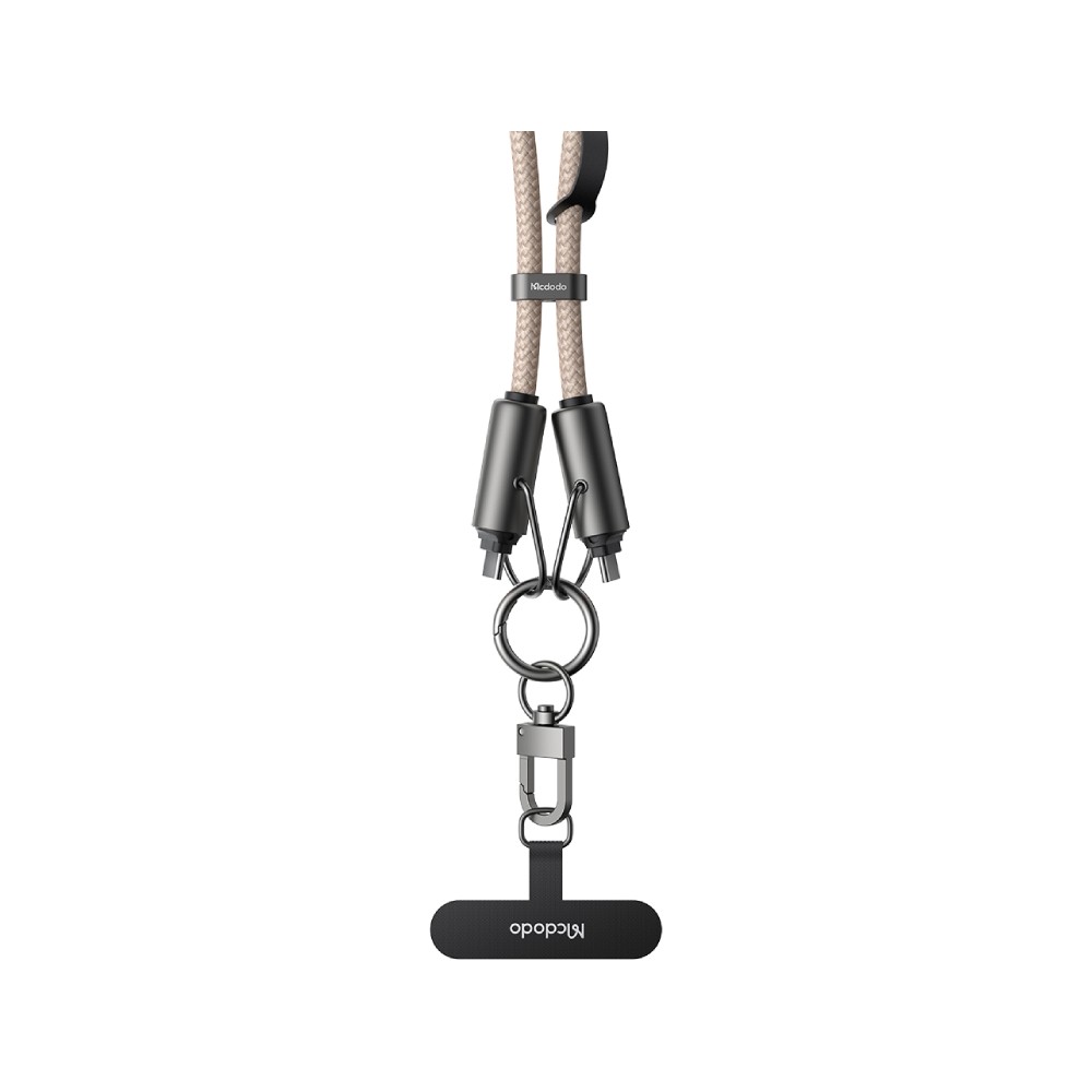 สายคล้องโทรศัพท์ MCDODO 60W 2 in 1 USB-C to USB-C Charging Lanyard 1.2m Khaki