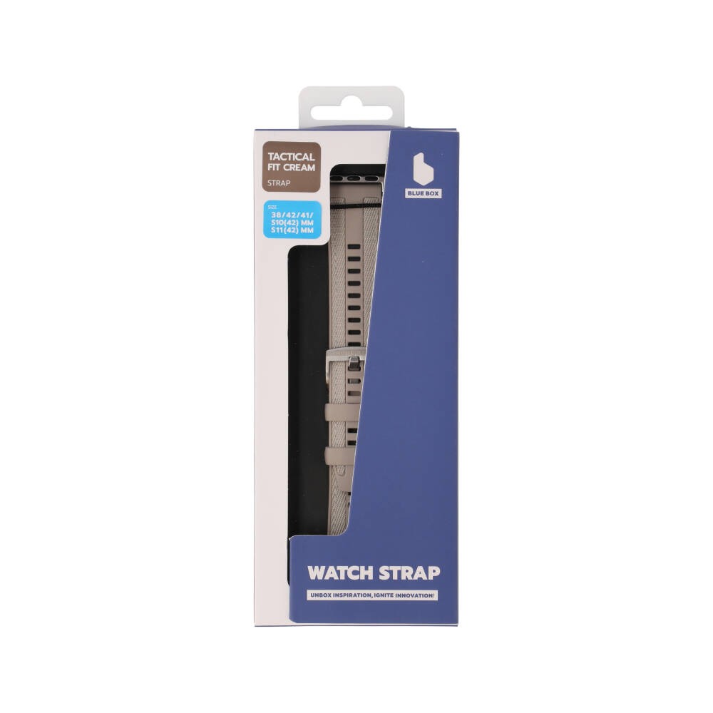 Blue Box สาย Apple Watch Series 6,7,8,9,10,11,SE1,SE2 (39/40/41/42mm) Tactical Fit Cream