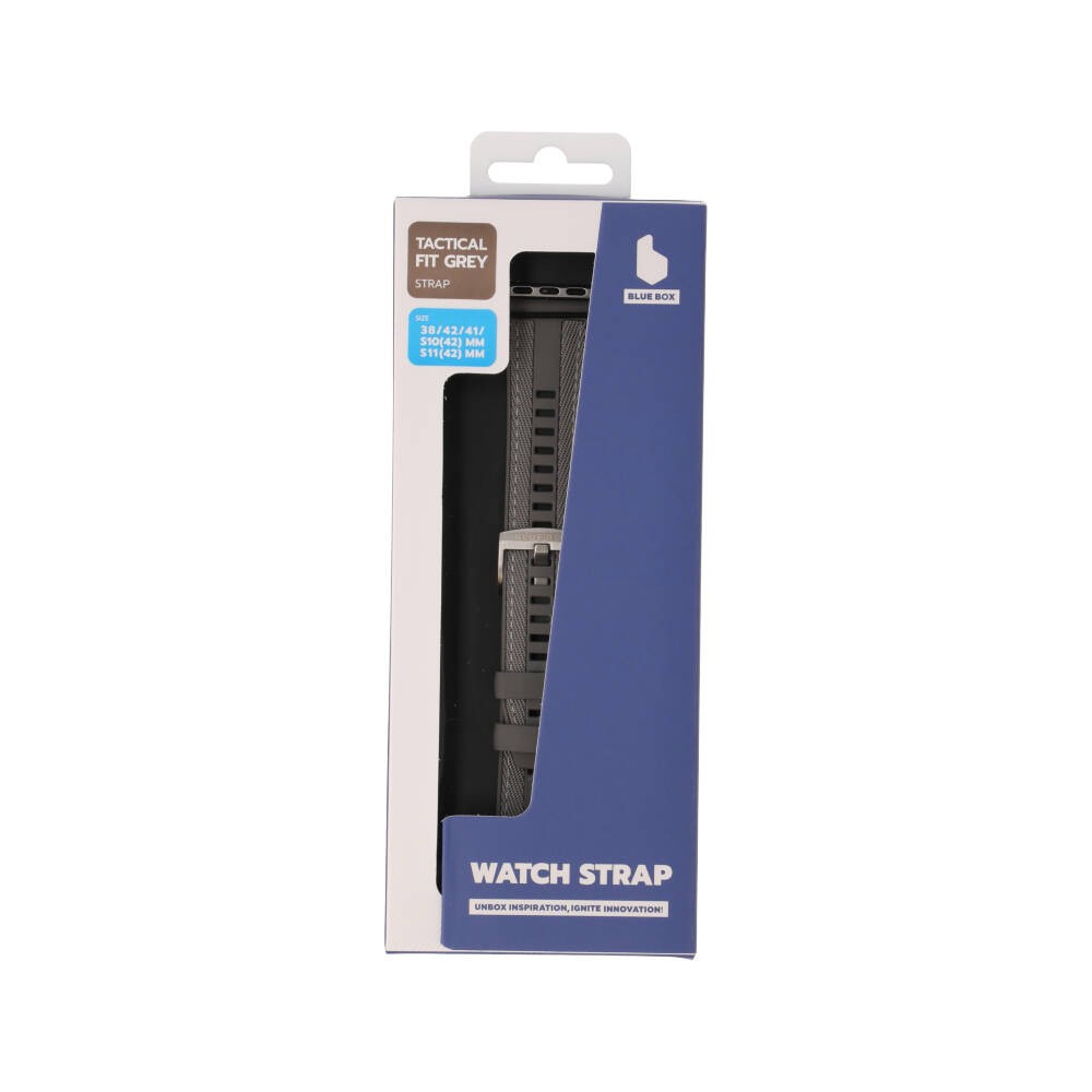 Blue Box สาย Apple Watch Series 6,7,8,9,10,11,SE1,SE2 (39/40/41/42mm) Tactical Fit Gray