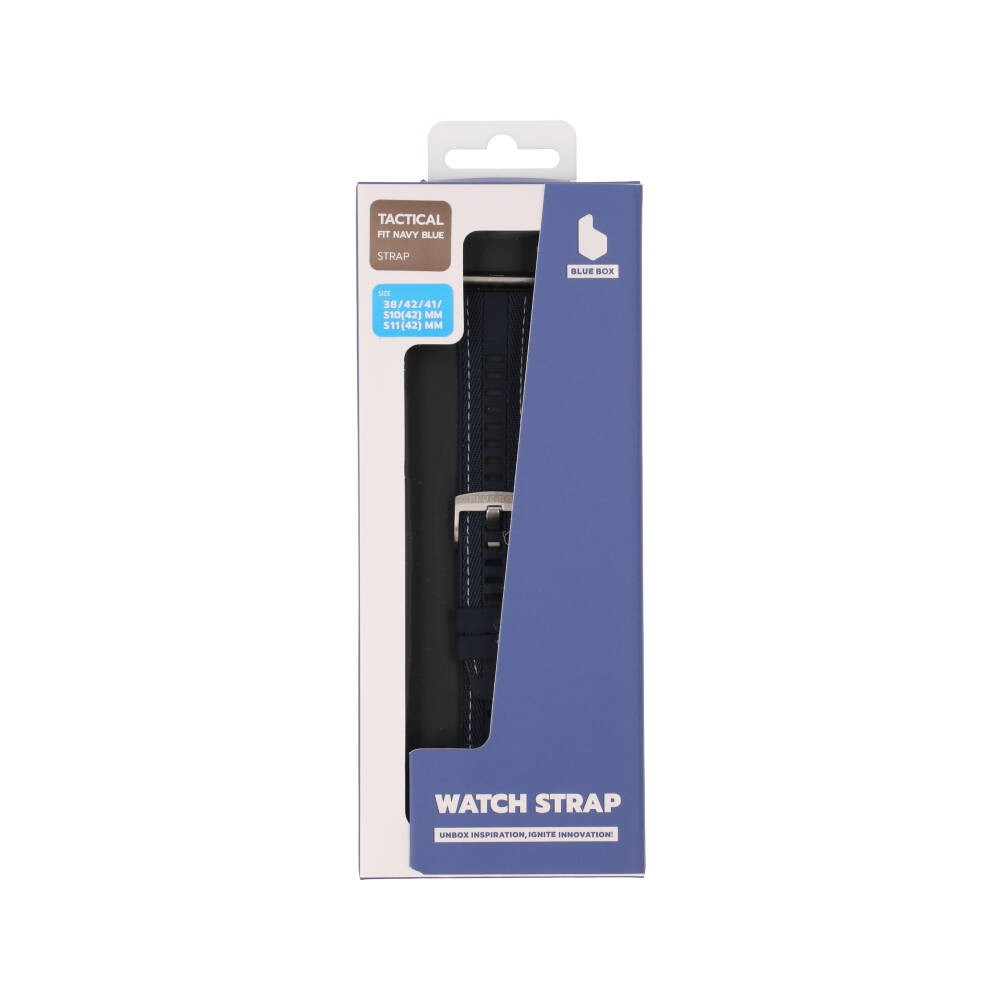 Blue Box สาย Apple Watch Series 6,7,8,9,10,11,SE1,SE2 (39/40/41/42mm) Tactical Fit Navy Blue