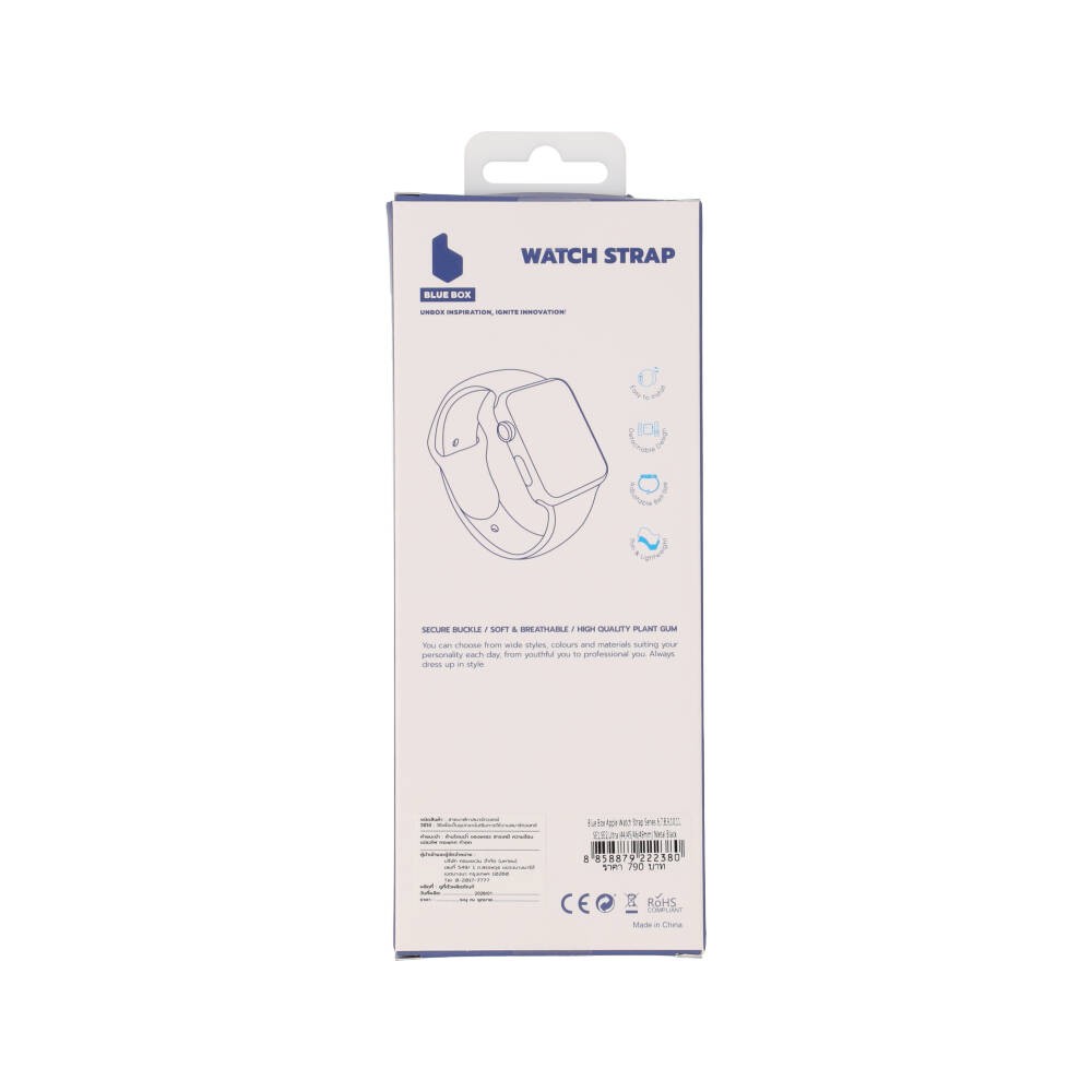 Blue Box สาย Apple Watch Series 6,7,8,9,10,11,SE1,SE2 (39/40/41/42mm) Metal Black