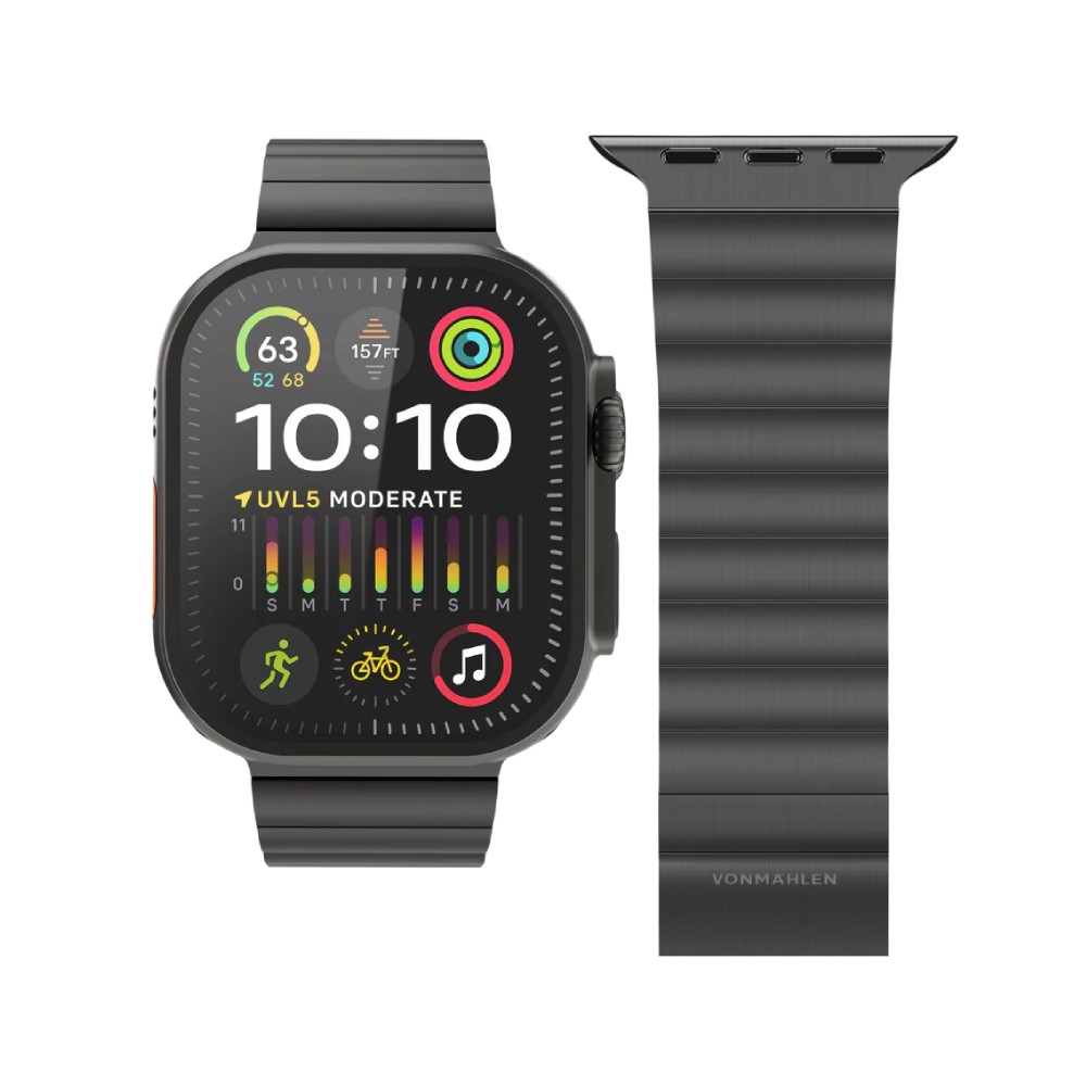Vonmaehlen สาย Apple Watch Strap (44/45/46/49mm) Link Bracelet Pro Titanium - Black