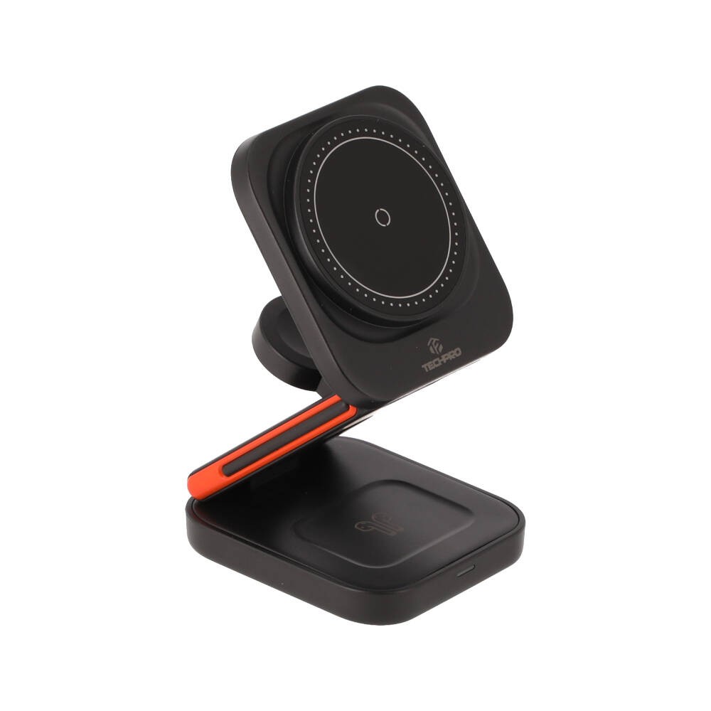 ที่ชาร์จไร้สาย TECHPRO Foldable 3 in 1 Magnetic Black