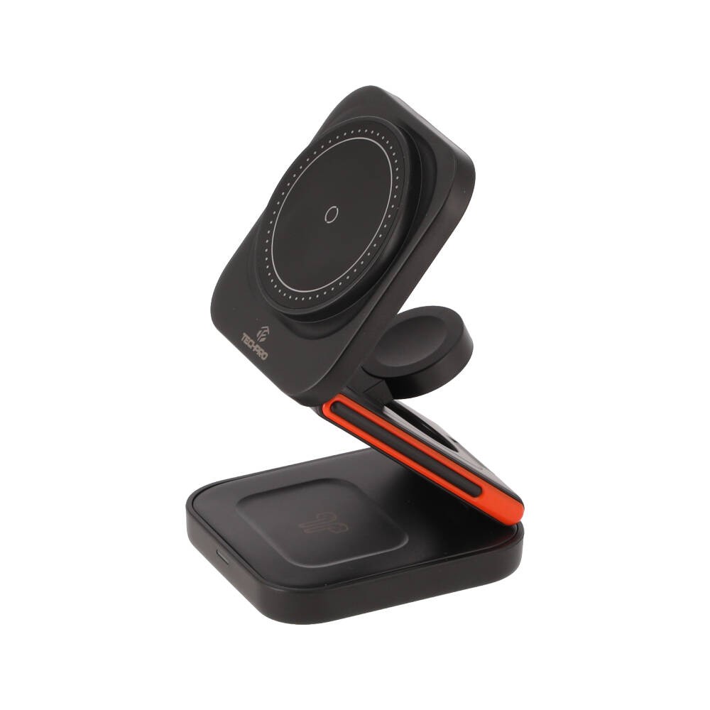 ที่ชาร์จไร้สาย TECHPRO Foldable 3 in 1 Magnetic Black