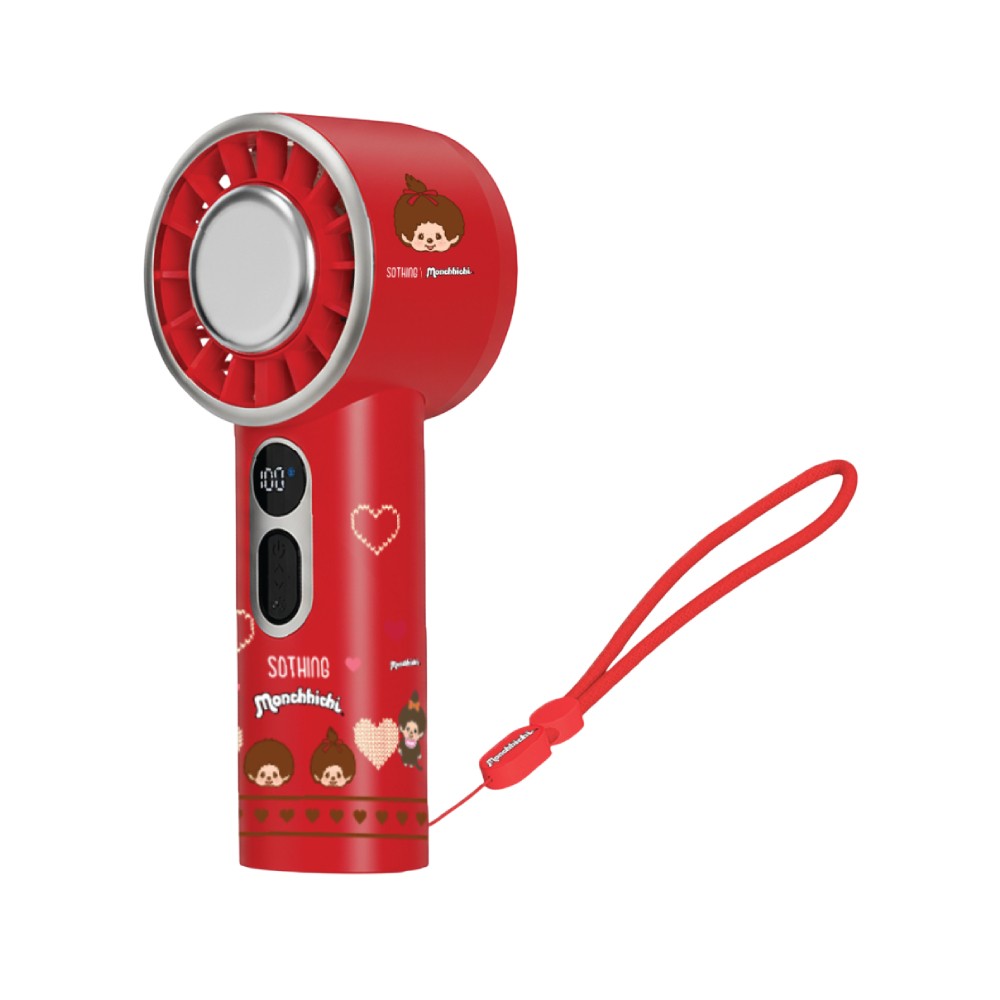 Sothing x Monchhichi พัดลมพกพา Handheld Fan Engine Ice Red