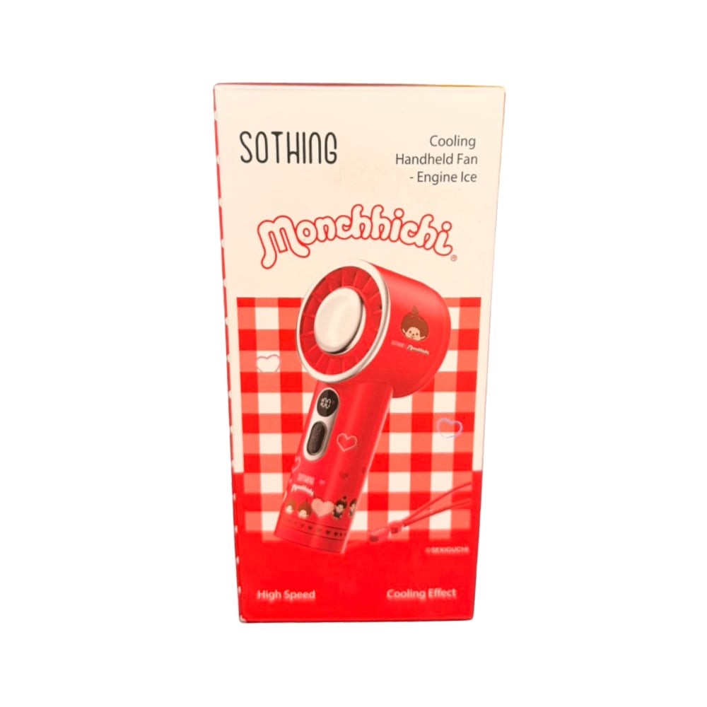 Sothing x Monchhichi พัดลมพกพา Handheld Fan Engine Ice Red