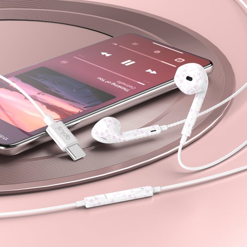หูฟัง QPLUS Wired Earbud Type-C Ribbon White