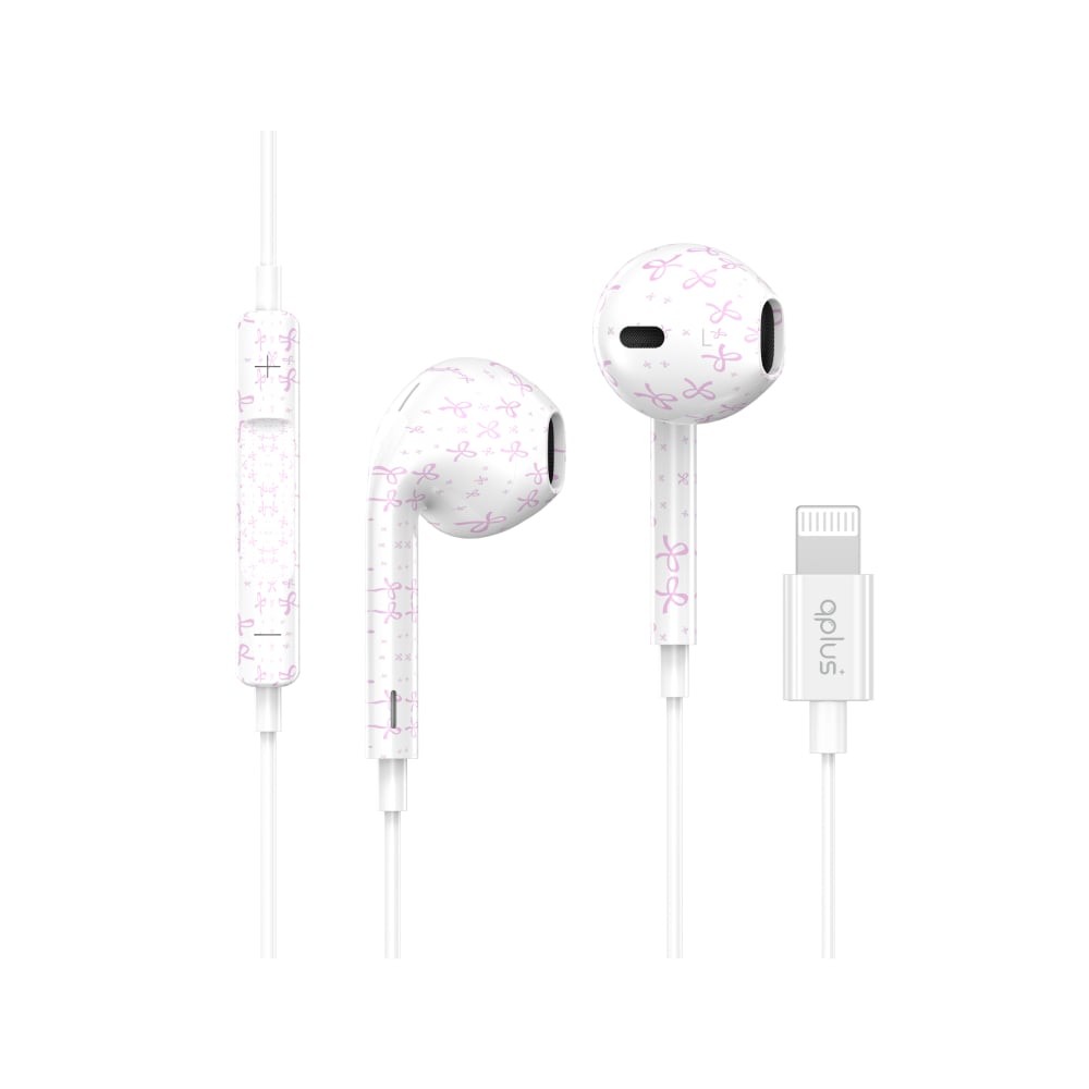 หูฟัง QPLUS Wired Earbud Lightning Ribbon White