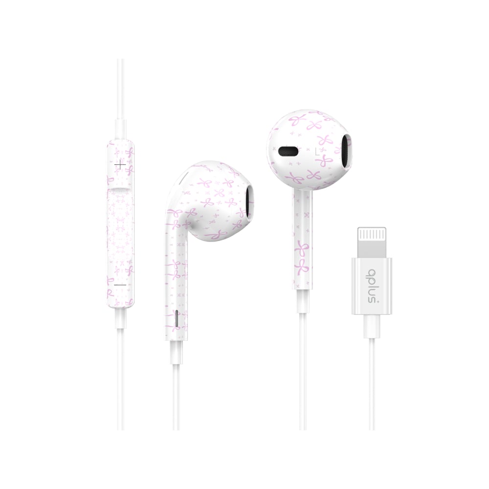 หูฟัง QPLUS Wired Earbud Lightning Ribbon White