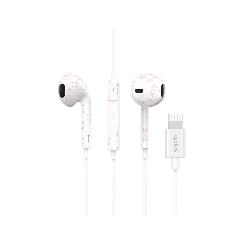 หูฟัง QPLUS Wired Earbud Lightning Ribbon White