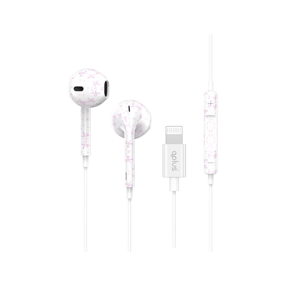 หูฟัง QPLUS Wired Earbud Lightning Ribbon White