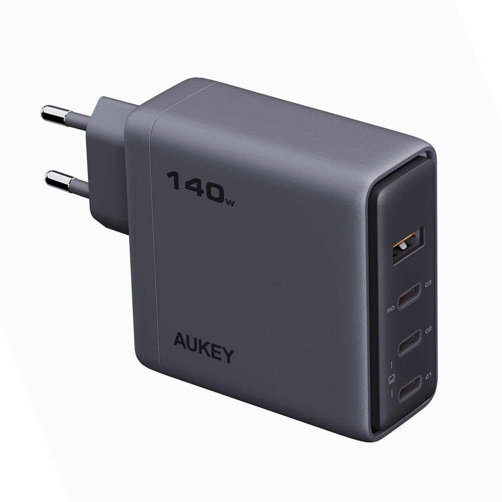 อะแดปเตอร์ AUKEY Wall USB Charger 1 USB-A / 3 USB-C Comet Mix 4 140W GaN Gray (PA-C6)