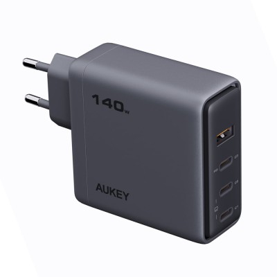 อะแดปเตอร์ AUKEY Wall USB Charger 1 USB-A / 3 USB-C Comet Mix 4 140W GaN Gray (PA-C6)