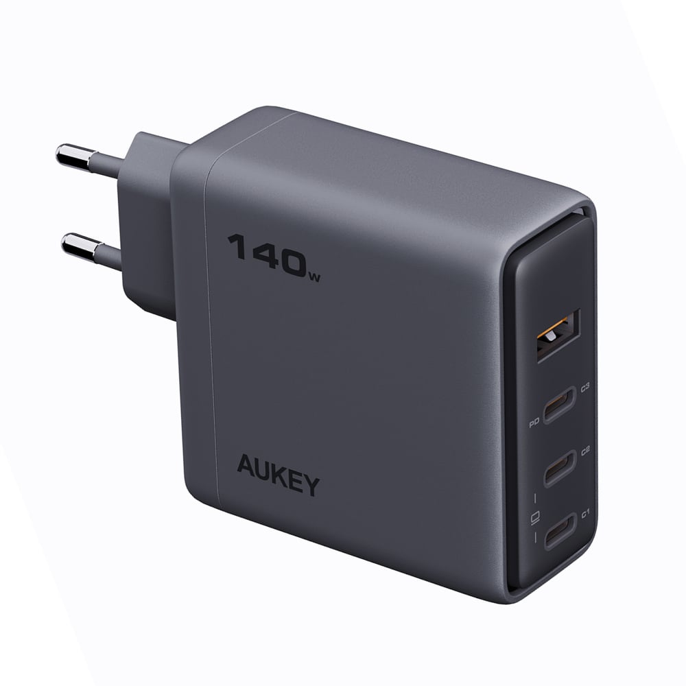 อะแดปเตอร์ AUKEY Wall USB Charger 1 USB-A / 3 USB-C Comet Mix 4 140W GaN Gray (PA-C6)