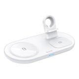 ที่ชาร์จไร้สาย Mcdodo 3 in 1 Wireless Charger Use for USB-A Apple Watch Charger White