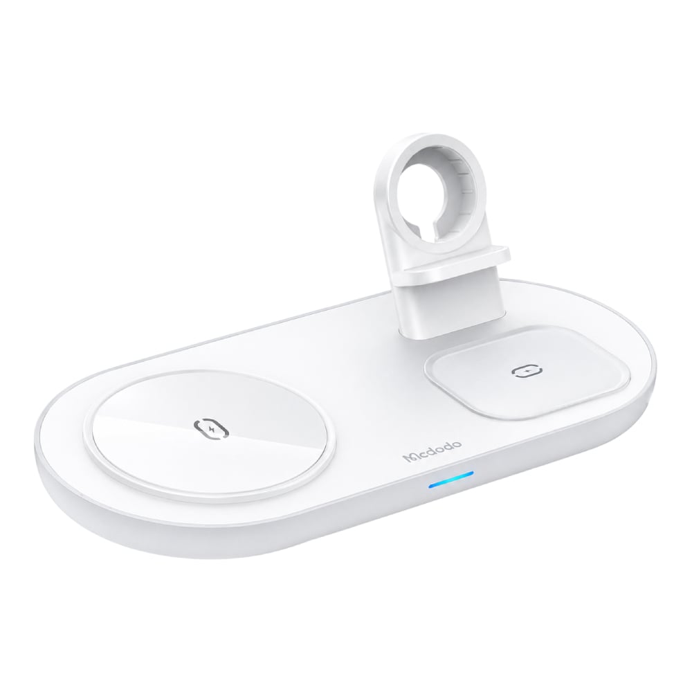 ที่ชาร์จไร้สาย Mcdodo 3 in 1 Wireless Charger Use for USB-A Apple Watch Charger White