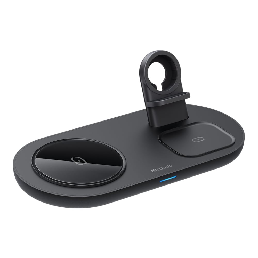 ที่ชาร์จไร้สาย Mcdodo 3 in 1 Wireless Charger Use for USB-A Apple Watch Charger Black