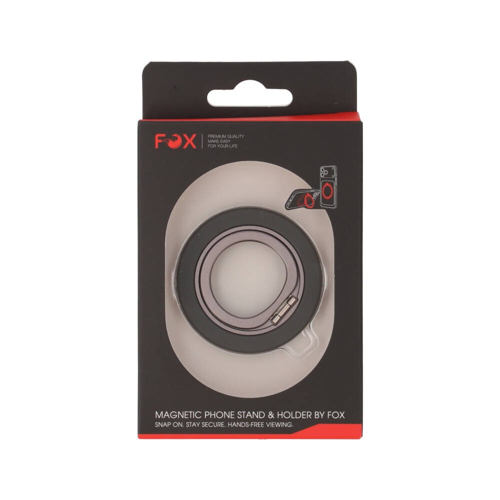แหวนติดโทรศัพท์ FOX Classic Magnetic Ring Stand Gray