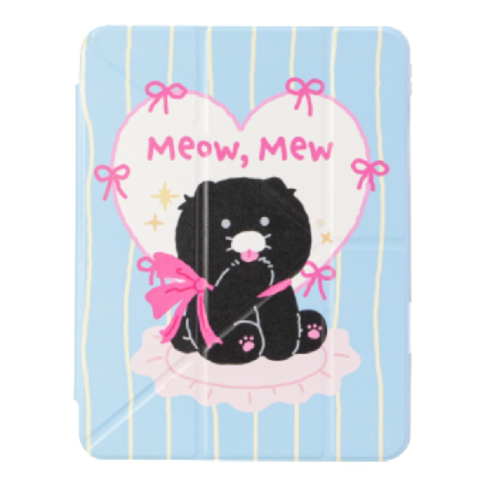 QPLUS x KAKAO Friends เคส iPad Air4/5/6/7/8 11 2026 (M2/M3/M4) Y Model Fluffy Ribbon Club Blue